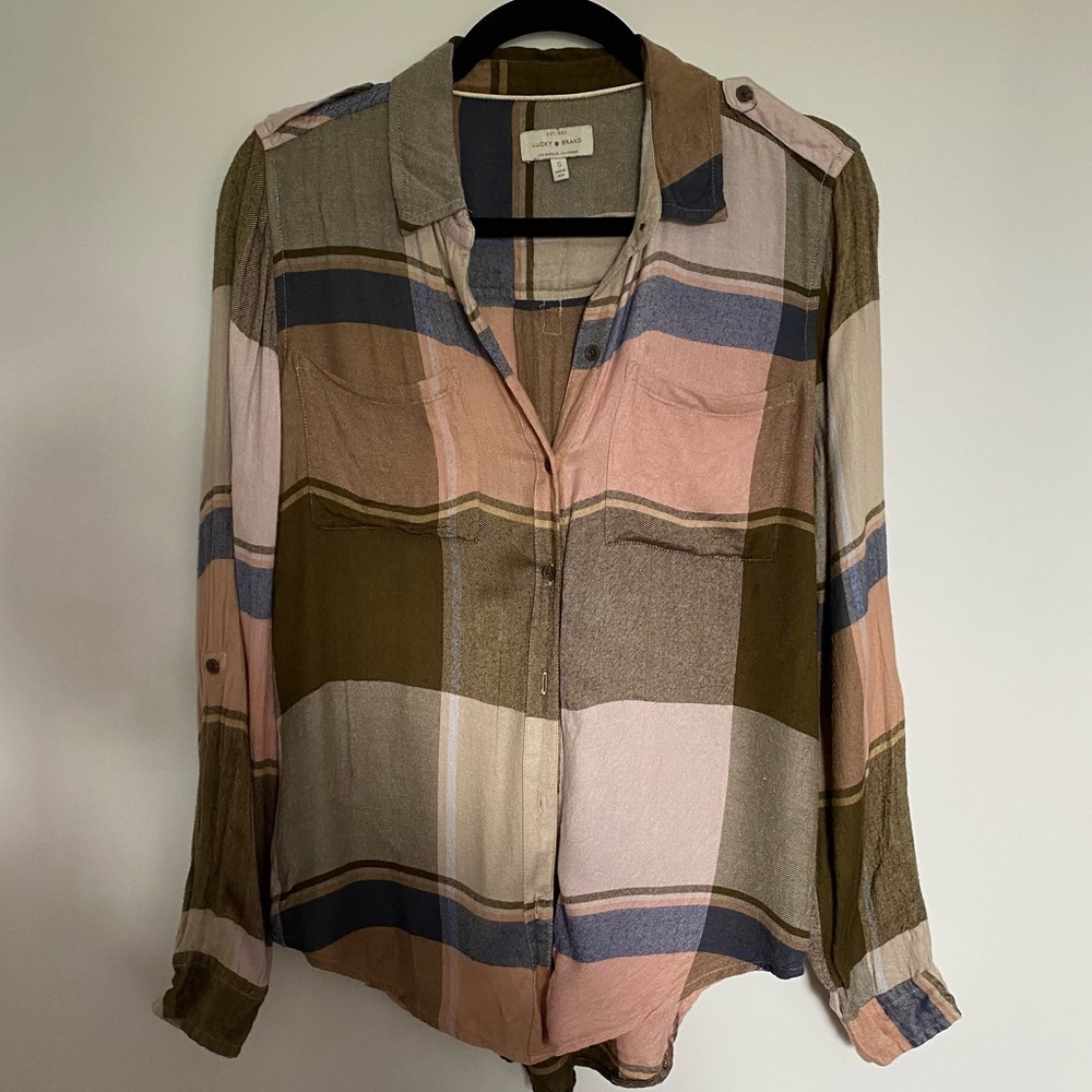 Lucky Brand plaid top size S